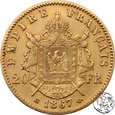 Francja, 20 franków, 1867 BB