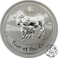 Australia, 50 centów, 2009, Rok Wołu, 1/2 uncji srebra