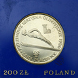 PRL, 200 złotych, 1980,Lake Placid znicz pod nartami