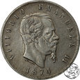 Włochy, 5 lirów, 1874 M