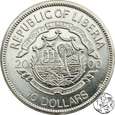 Liberia, 10 dolarów, 2000, Wilk / Timber Wolf