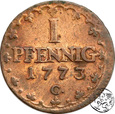 Niemcy, Saksonia, 1 pfennig, 1773 C