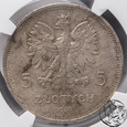 II RP, 5 złotych, 1930, Sztandar, NGC MS62