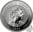 Australia, 1 dolar, 2020, Lwy Pixiu, uncja srebra