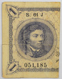 Polska, 1 złoty, 1919 S. 61 J, połówka banknotu