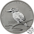 Australia, 1 dolar, 2007, kookaburra, uncja srebra