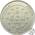 Belgia, 5 ecu, 1987, Traktaty Rzymskie