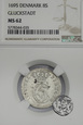 Skandynawia, Dania, 8 skillingów, 1695, NGC MS 62