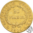 Francja, 20 franków, 1806 A - Paryż, @