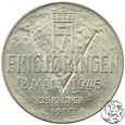 Norwegia, 25 koron, 1970, 25. rocznica wyzwolenia