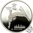 Kanada, 20 dolarów 1986, Olimpida, Calgary 1988 - Narciarstwo 