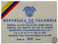 Kolumbia, 200 pesos, 1971, Igrzyska Panamerykańskie
