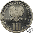 PRL, 10 złotych, 1981, Bolesław Prus - Lustrzanka