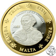 Numizmat, Malta, 2003, próbne euro, Ag 999