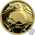 Australia, 10 dolarów, 2008, Rok Szczura, 1/10 uncji