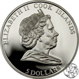 Wyspy Cooka, 5 dolarów, 2007, Meteoryt Brenham 