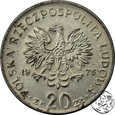 PRL, 20 złotych, 1976, Nowotko, falsyfikat z epoki