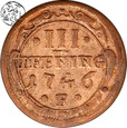 Niemcy, Wismar, 3 pfennig, 1746 F