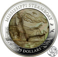 Wyspy Cooka, 25 dolarów, 2015, Mississippi - parowiec, 5 uncji