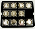 Kolekcja replik Najcenniejszych monet świata 11 szt Ag