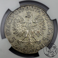 II RP, 5 złotych, 1934,  głowa kobiety, NGC AU 55