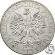 II RP, 10 złotych, 1932,  głowa kobiety, ze znakiem