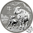 Australia, 1 dolar, 2021, Rok Wołu, uncja srebra