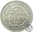 Liberia, 10 dolarów, 2000, Amerykański Orzeł, kolorowana
