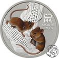 Australia, 50 centów, 2020, Rok Myszy, kolorowana, 1/2 uncji srebra 