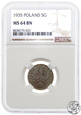 II RP, 5 groszy, 1935, NGC MS64 BN