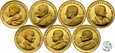 Watykan, Papieże XX wieku, zestaw 7 medali, 1976, złoto 999