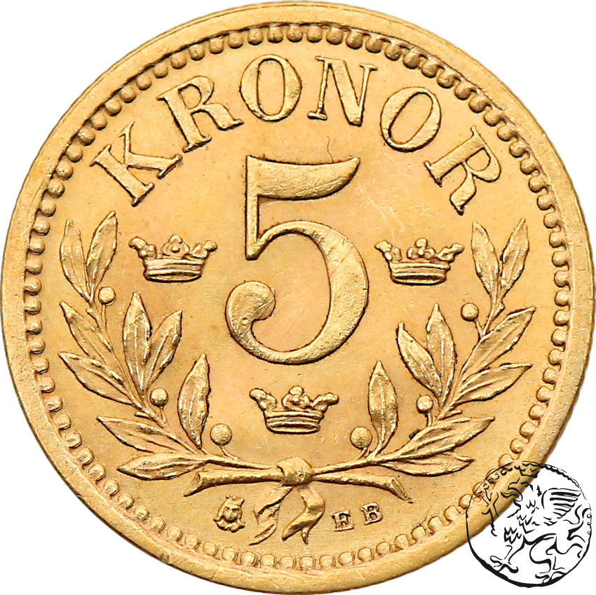Szwecja, 5 koron, 1901