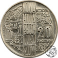 PRL, 20 złotych, 1964, nikiel, Nowa Huta Turoszów, PRÓBA