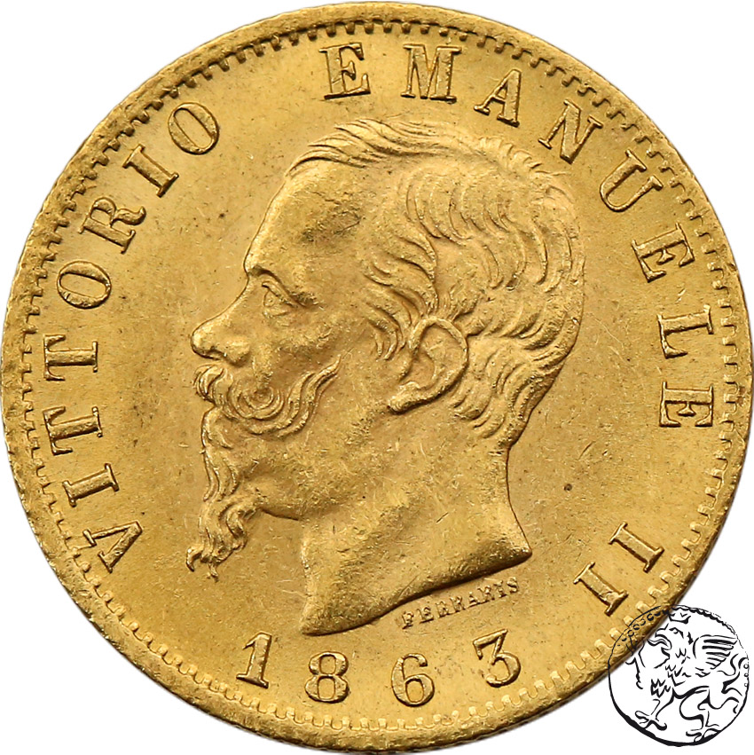 Włochy, 20 lirów, 1863