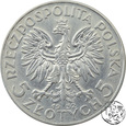 II RP, 5 złotych, 1932, głowa kobiety bez znaku