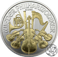 Austria,1,5 euro, 2015, Filharmonik, uncja srebra, złocona