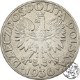 II RP, 5 złotych, 1936, Żaglowiec