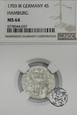 Niemcy, 4 szelągi, 1703 IR, Hamburg, NGC MS 64