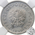 PRL, 20 groszy, 1949, NGC MS 65