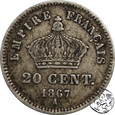 Francja, 20 centymów, 1867 A