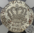 Skandynawia, Dania, 8 skillingów, 1711, Fryderyk IV, NGC MS 63