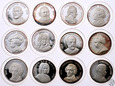 Niemcy, Kolekcja numizmatów, Europejscy Kompozytorzy, 12 sztuk, Ag
