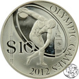 Wyspy Salomona, 10 dolarów, 2008, Olimpiady, Londyn 2012 - dyskobol