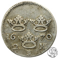 Szwecja, 2 marki, 1670, Karol XI