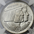 PRL, 100 złotych, 1966, Mieszko głowy PRÓBA - NGC MS 64