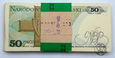 Polska, paczka bankowa, 100 x 50 złotych, 1988 KD