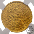 Polska, II RP, 10 złotych, 1925, Chrobry, NGC MS 64