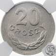 PRL, 20 groszy, 1962, NGC MS 64