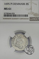 Skandynawia, Dania, 8 skillingów, 1695 PI,  Christian V, NGC MS 61