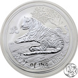 Australia,10 dolarów, 2010, Rok Tygrysa, 10 uncji srebra